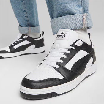 Sneakers bianche e nere da uomo Puma Rebound v6, Brand, SKU s322500371, Immagine 0